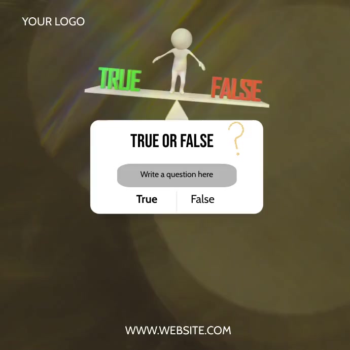 True False Post TRUE FALSE Q Template | PosterMyWall
