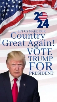 trump for president 2024 design template História do Instagram