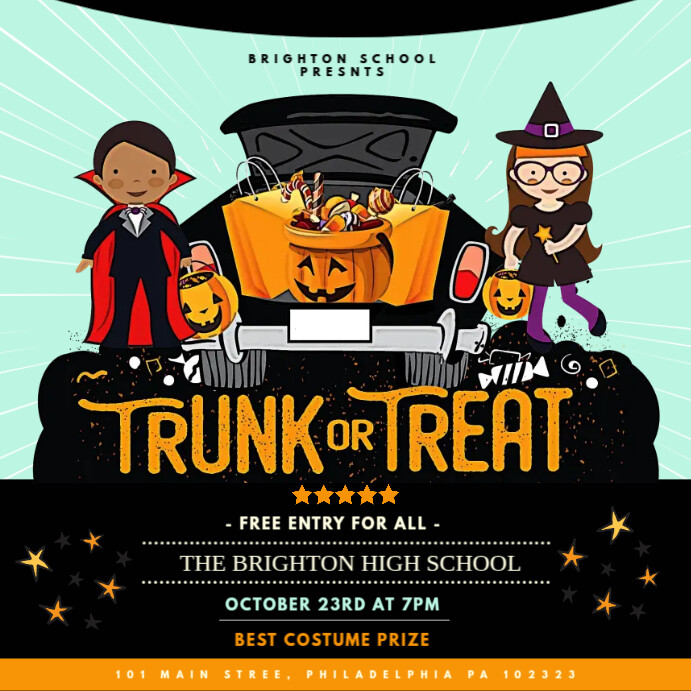 Trunk or treat โพสต์บน Instagram template