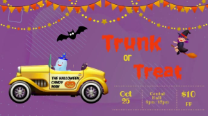 Trunk or treat Facebook cover purple Film w tle na Facebooka (16:9) template