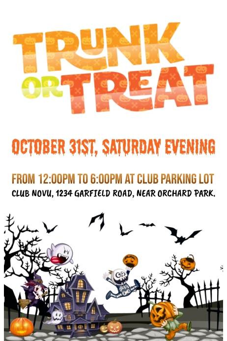 TRUNK OR TREAT FLYER Template PosterMyWall TRUNK OR TREAT FLYER Template PosterMyWall