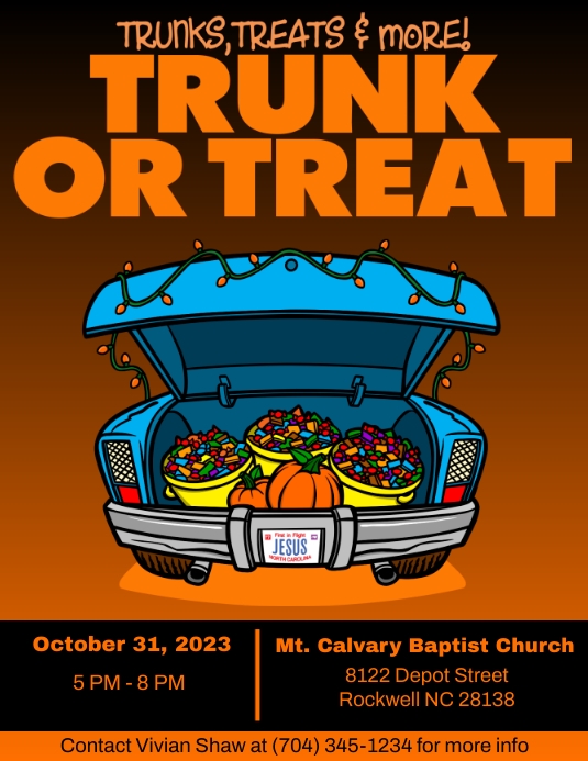 Trunk Or Treat Flyer Volante (Carta US) template