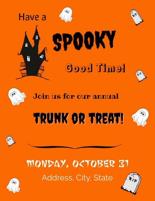 TRUNK OR TREAT HALLOWEEN FLYER Template PosterMyWall
