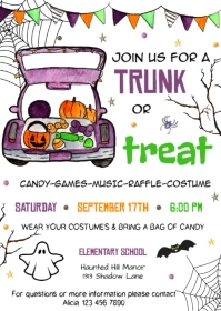 Trunk or treat invitation, A6 template