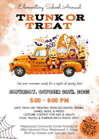 White Halloween Trunk or Treat A6 Template