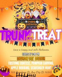 Orange Halloween Trunk or Treat Instagram Portrait Template