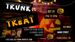 黑色 Halloween Trunk or Treat Pos Twitter Template
