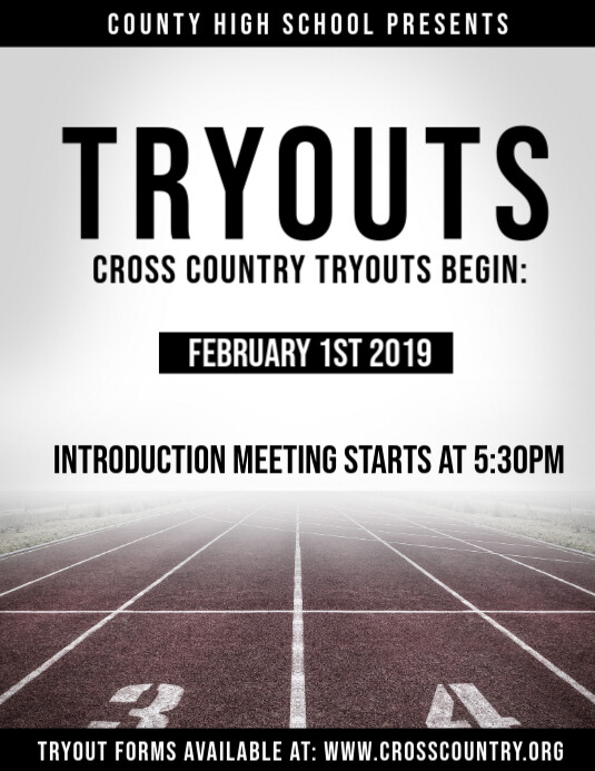Copy of Tryouts Track,Cross Country, etc. PosterMyWall