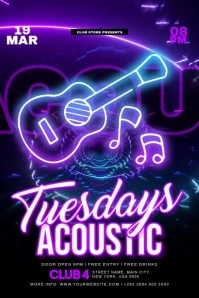 Tuesday Acoustic Night Poster template