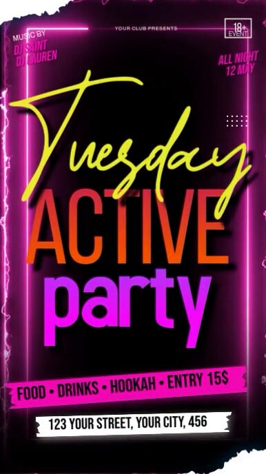 Copy of Tuesday Active Party | PosterMyWall