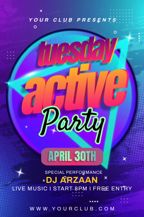 Copy of Tuesday Active Party | PosterMyWall