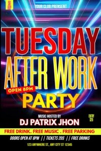 Tuesday after work party video free Plakat template