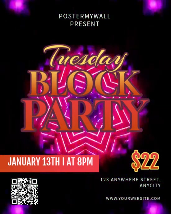 Tuesday Block Party Templat | PosterMyWall