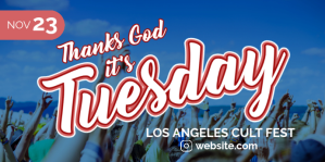 Blue Los Angeles Cult Fest Eventbrite Banner Template