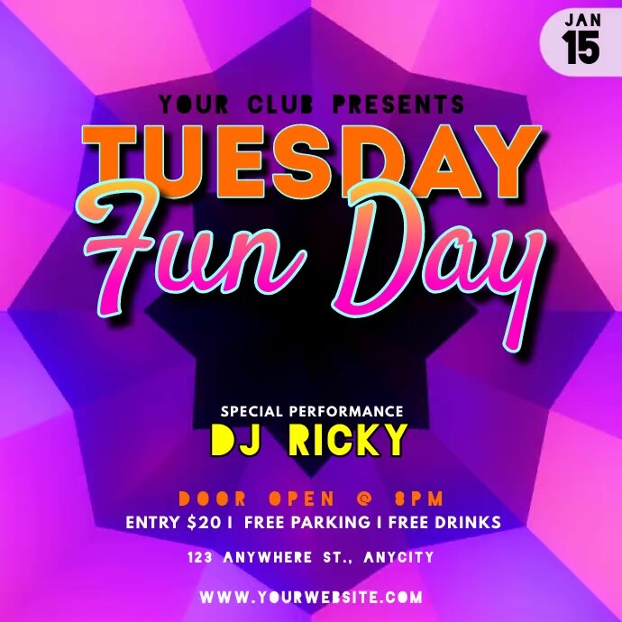Tuesday fun day party Template | PosterMyWall