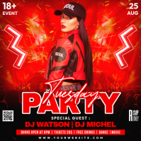 Красный Party Event Quadrat Template