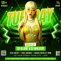 绿色 Nightclub Event Quadrato Template