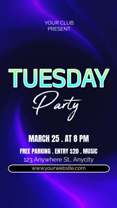 Tuesday party Template | PosterMyWall