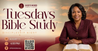 Brown Bible Study Event delt Facebook-billede Template