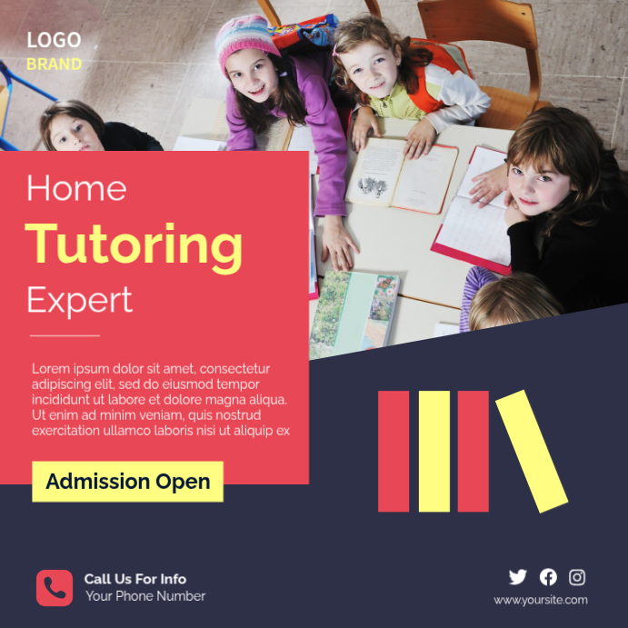 Tuition Instagram Post Template templaat | PosterMyWall