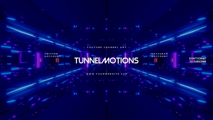 Tunnel Gamer Youtube Channel Art Banner YouTube-Kanal-Coverfoto template