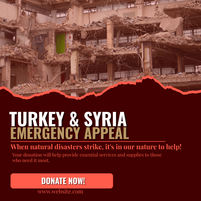 Turkey & Syria Emergency Appeal Template PosterMyWall