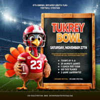 turkey bowl flyer Wpis na Instagrama template