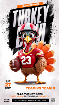 turkey bowl flyer Instagram Story template