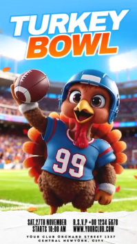 Niebieski Turkey Bowl Event Instagram Story Template