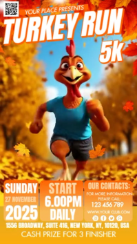 Orange Turkey Run Digitalt display Template
