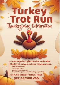 Yellow Turkey Trot Run A1 Template