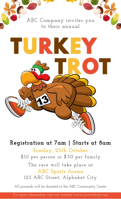 Turkey Trot Template | PosterMyWall