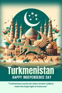 TURKMENISTAN independence Poster template