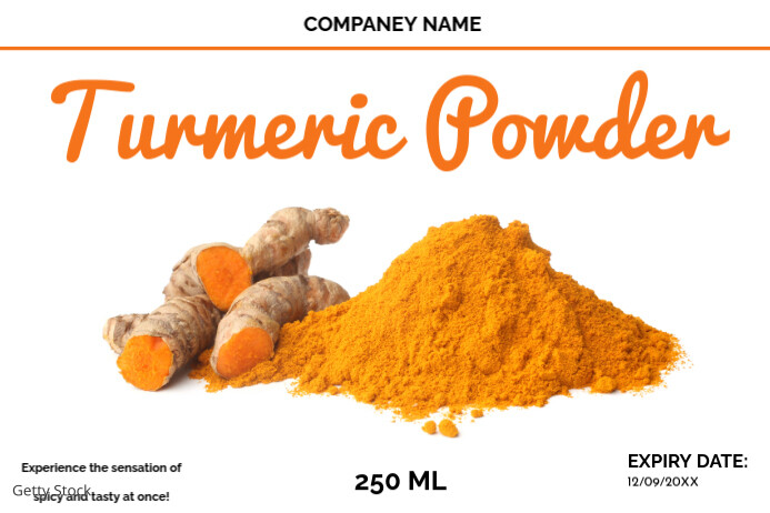 Turmeric Powder Label Template | PosterMyWall