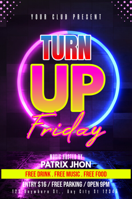 Copy of Turn up friday poster | PosterMyWall