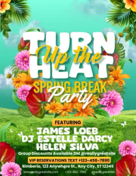 Turn Up the Heat Spring Break Flyer Folder (US Letter) template