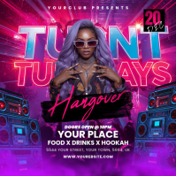 Turnt Tuesdays part flyer Publicación de Instagram template