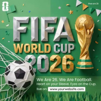 Turquoise 3D FIFA World Cup 2026 Square Video 方形(1:1) template