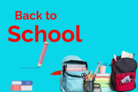 Turquoise Back to School Label Video template
