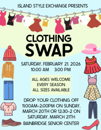 Turquoise Clothing Swap Event Flyer Løbeseddel (US Letter) template