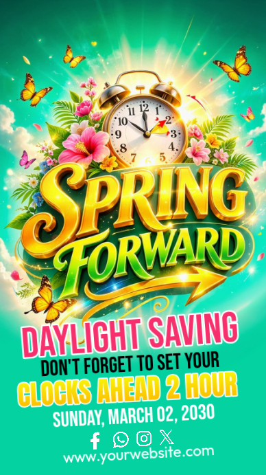 Copy of Turquoise Daylight Saving Time Reminder Instagram Story ...