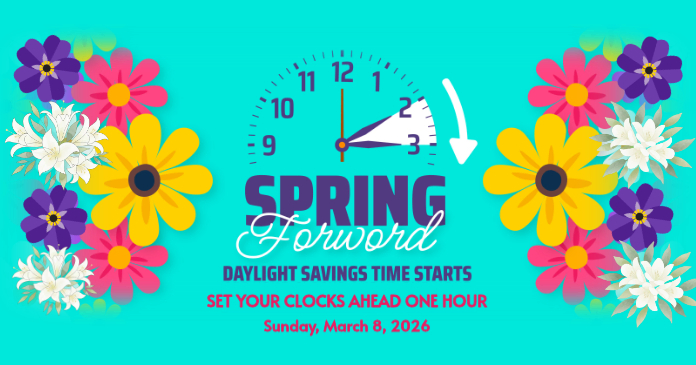 Turquoise Daylight Savings Time Reminder Facebook Shared Image Template ...