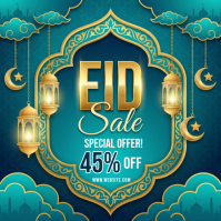 Turquoise Eid Sale Instagram Post template