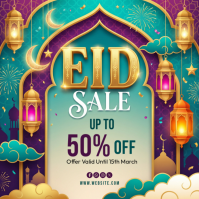 Turquoise Eid Sale Instagram Post template