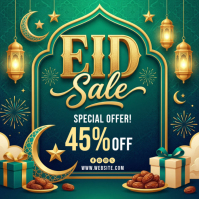 Turquoise Eid Sale Instagram Post template