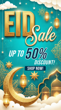 Turquoise Eid Sale Instagram Story template