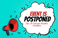 Turquoise Event Is Postponed  Label template