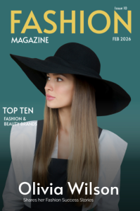 Turquoise Fashion Magazine Poster 海报 template