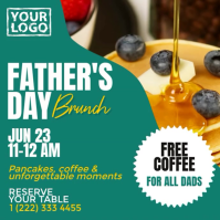 Turquoise Fathers Day Brunch Design Template Square (1:1)