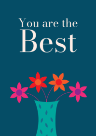 Turquoise Floral Best frind card A6 template
